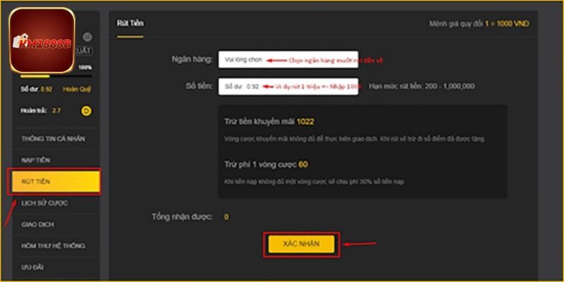 Các điều kiện rút tiền mà bet thủ cần nắm