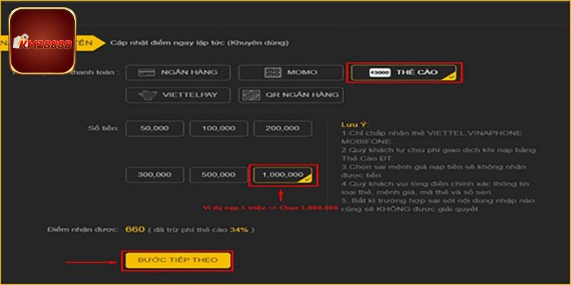 Những đặc quyền khi nạp tiền