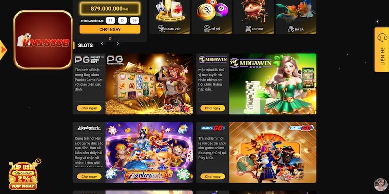 Slot game KM1888B khủng với danh sách chất